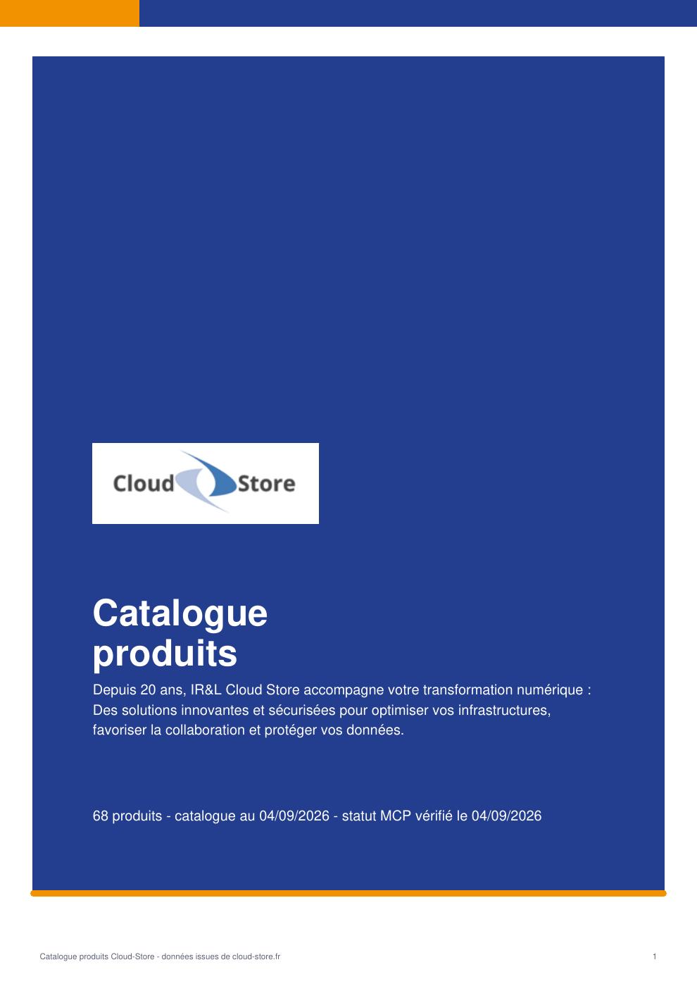 Couverture catalogue Cloud Store